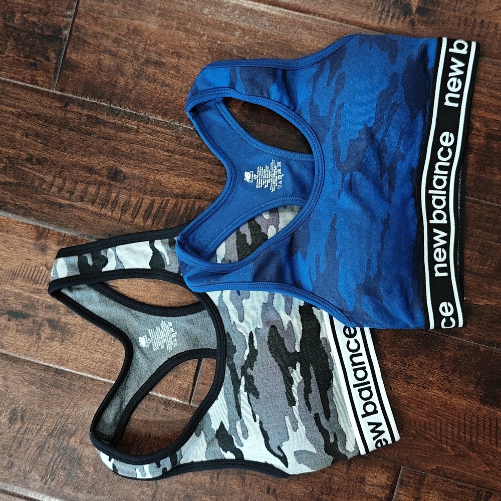 New Balance Blue and Camo Sports Bras